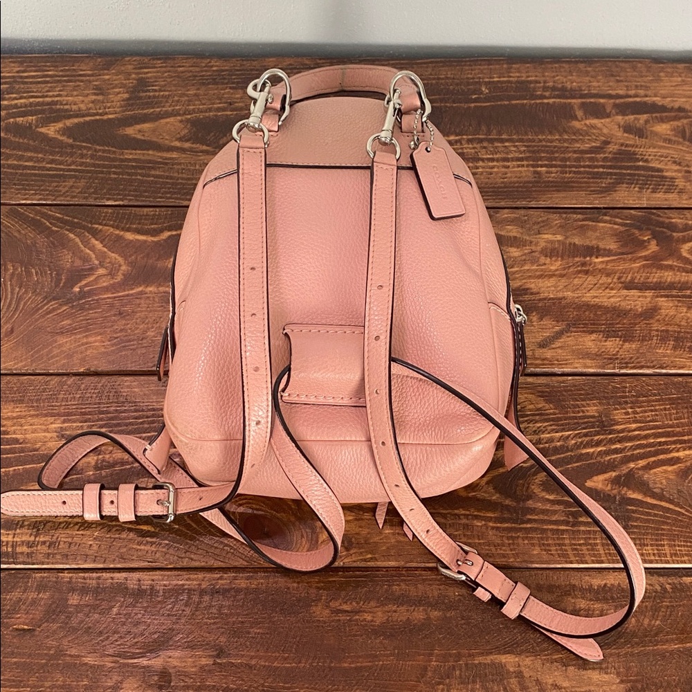 Coach Pink Pebbled Leather Mini Backpack - Picture 10 of 16